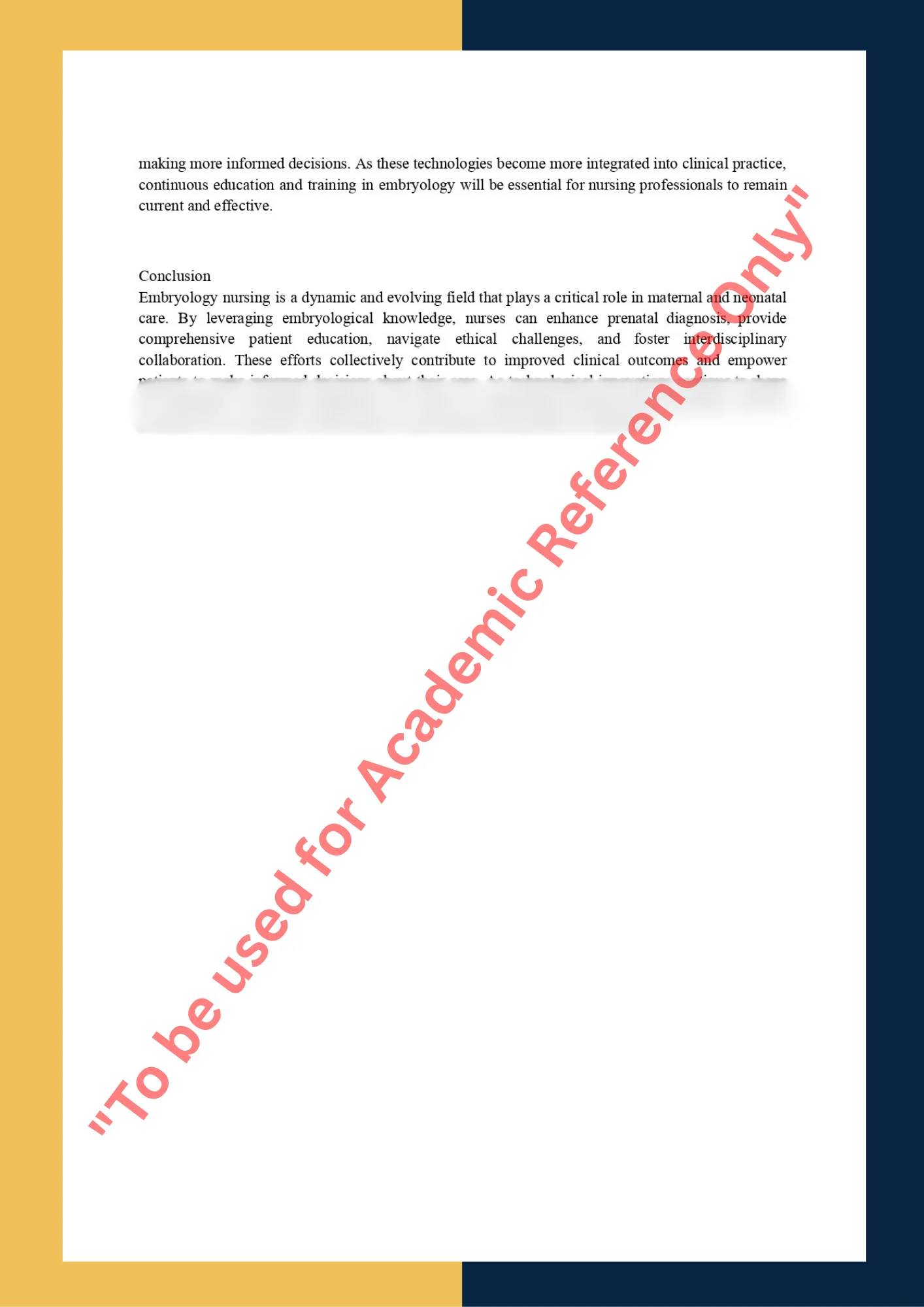 Assignment Sample Of Subject EN 531 – Embryology Nursing 2